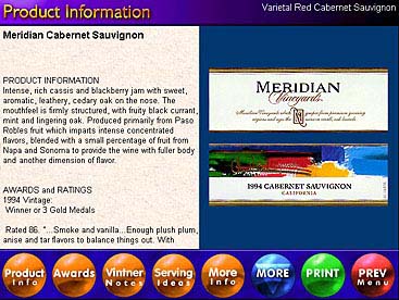 ChoiceMaster display for a Wine product